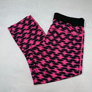Nike Dri-Fit Women’s Cropped Leggings Pink Black Print Size Medium